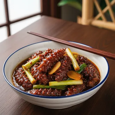 Braised Sea Cucumber with Scallion
