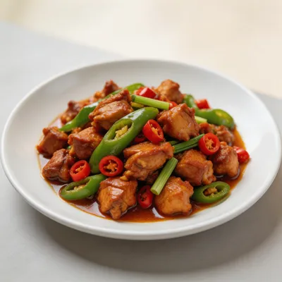 La Jiao Xiao Gong Ji — Young Rooster with Hot Peppers