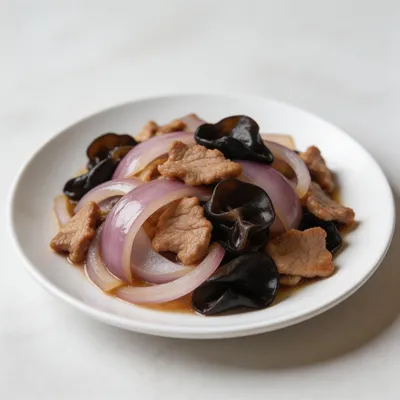 Yang Cong Mu Er Rou — Stir-Fried Onion with Wood Ear & Pork